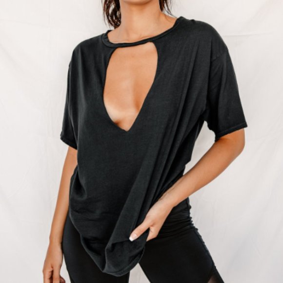 Lulus Tops - Lulus Women's Washed Distressed Cutout Tee - S